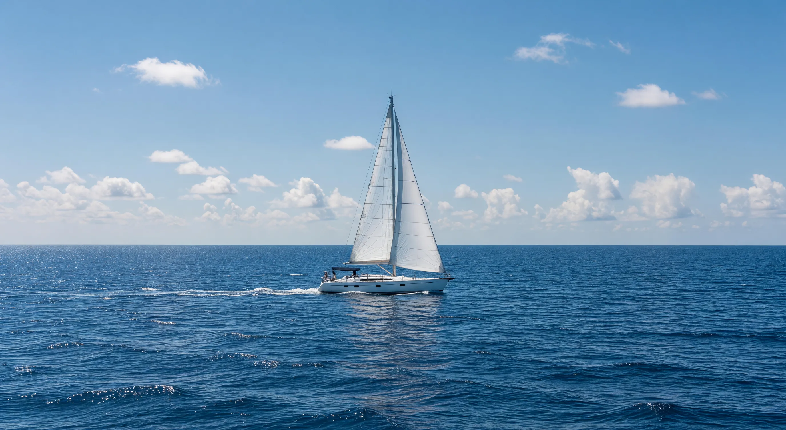 Sailboat on blue sea